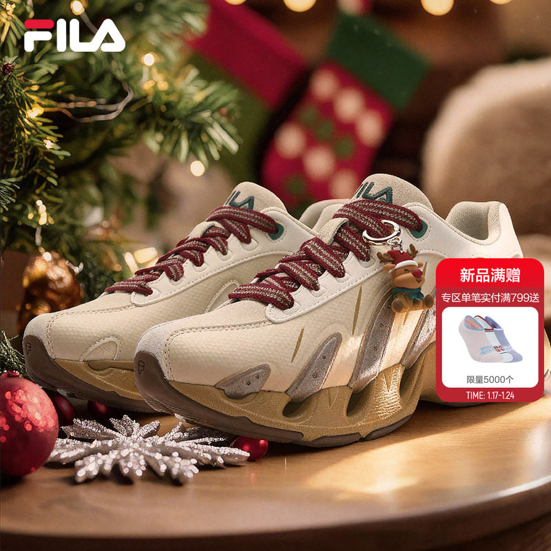 V头鞋|圣诞款FILA VETTA斐乐女鞋老爹鞋2026春新款厚底运动鞋男鞋