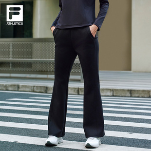 健身运动基础保暖直筒裤 FILA 新款 2025冬季 斐乐官方女士针织长裤