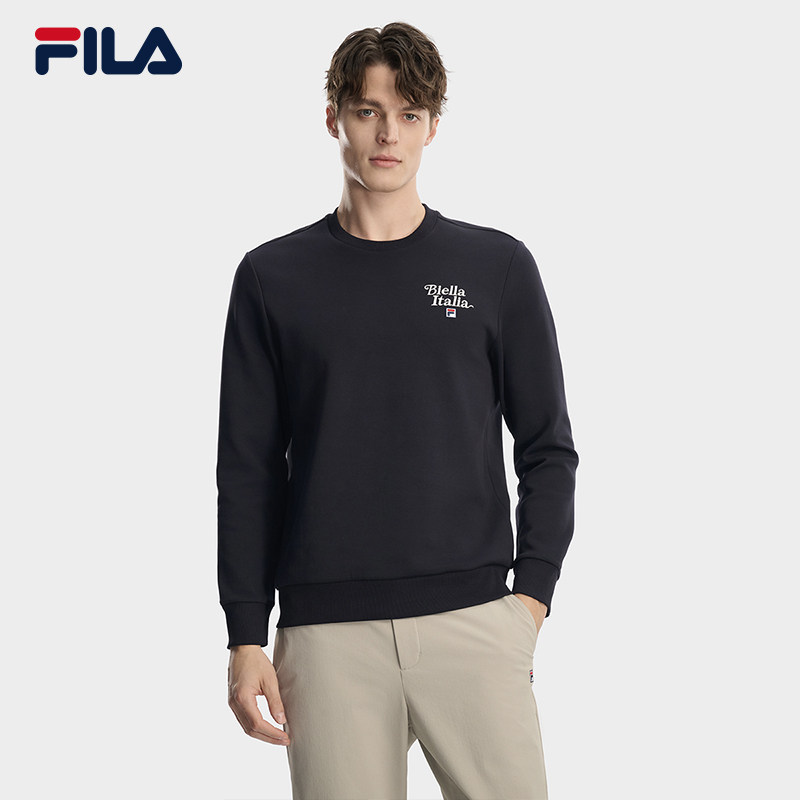 FILA 斐乐官方男子套头卫衣2026春新款时尚休闲基础针织长袖上衣
