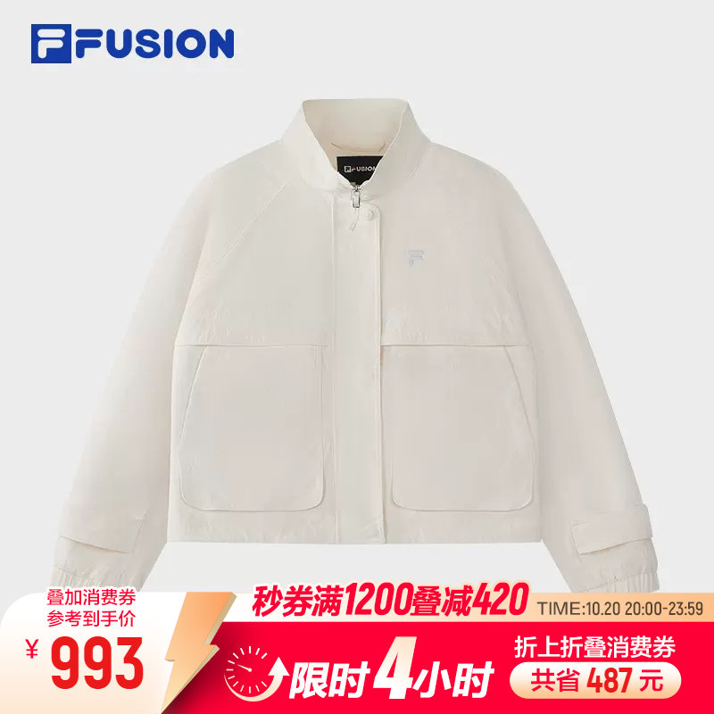FILA FUSION斐乐梭织外套26冬新款女装耐磨立领夹克出片宽松外套