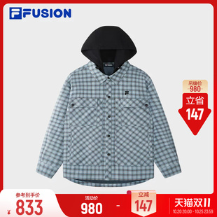 【章昊同款】FILA FUSION斐乐潮牌格子长袖衬衫26冬新款男子上衣
