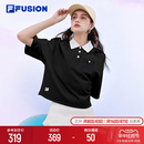 宽松潮流运动T恤 FILA POLO衫 FUSION斐乐潮牌女子短袖 2024夏季 短款