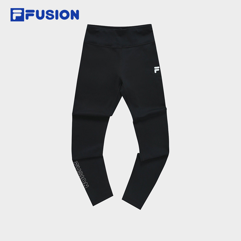 FILA FUSION斐乐潮牌女士针织打底裤2023夏季新款紧身运动休闲裤