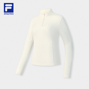 健身运动半拉链修身 上衣2026春新款 长T 斐乐官方女子针织长袖 FILA