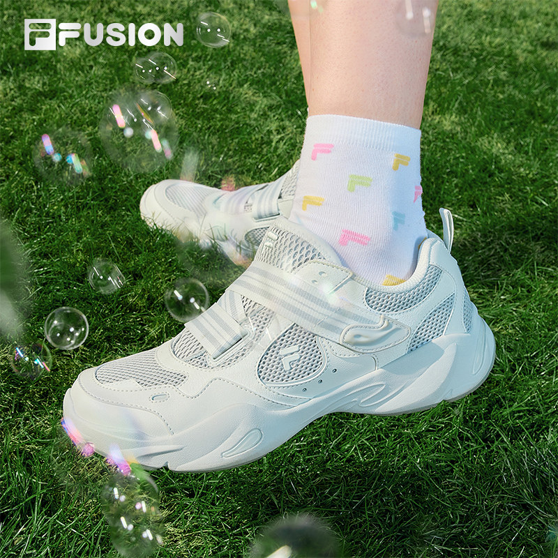 FILA FUSION 斐乐水滴鞋女鞋赛车鞋芭蕾风薄底鞋网面透气运动鞋子
