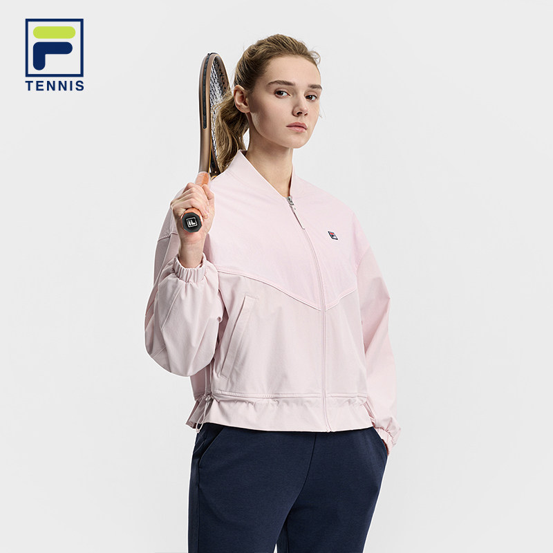 FILA 斐乐官方女士梭织外套2026春季新款网球运动棒球领宽松上衣
