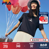 夏季 斐乐官方女子短袖 百搭休闲纯棉亲肤兔子刺绣上衣 T恤衫 FILA