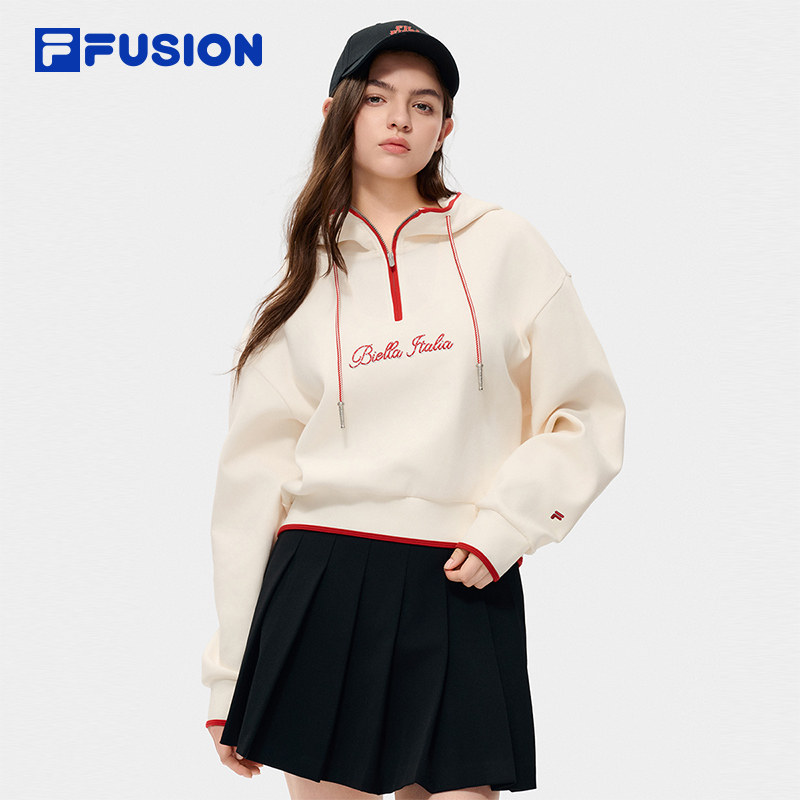 马上起飞 | 卫衣FILA FUSION斐乐潮牌女2026春新年款刺绣针织上衣