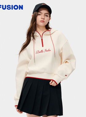 马上起飞 | 卫衣FILA FUSION斐乐潮牌女2026春新年款刺绣针织上衣