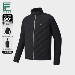 高尔夫运动基础外套 新款 鹅绒FILA斐乐男士 羽绒服两件套2025冬季