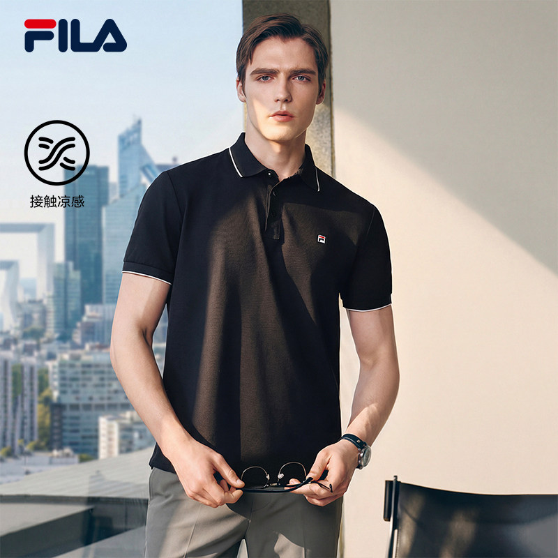 凉感|FILA 斐乐官方翻领短袖菁英POLO衫男夏季商务运动健身