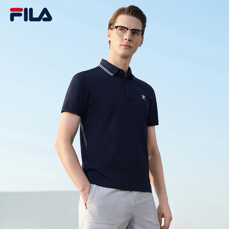 FILA 斐乐菁英男子针织短袖POLO衫2026夏季新款简约基础休闲上衣