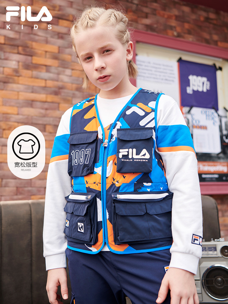 FILA KIDS x STAPLE Fila children's clothing children's vest 2021 autumn new middle and big boys' tops