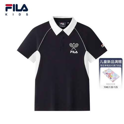 FILAKIDS斐乐男中大童短袖POLO