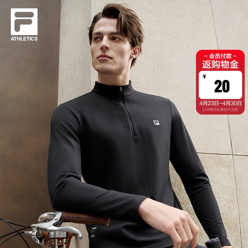 FILA 斐乐官方男子长袖上衣2026春季新款健身运动简约跑步基础长T