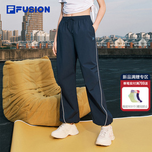 時尚 寬松傘兵褲 FUSION斐樂潮牌梭織長褲 休閑褲 女2025秋新款 FILA