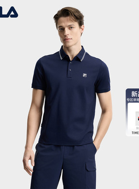 FILA 斐乐菁英男子针织短袖POLO衫2026夏季新款简约基础休闲上衣