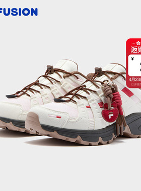Como X丨情人节礼物 FILA FUSION斐乐休闲鞋女鞋新年款红色运动鞋
