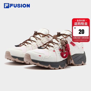 Como X丨情人节礼物 FILA FUSION斐乐休闲鞋女鞋新年款红色运动鞋