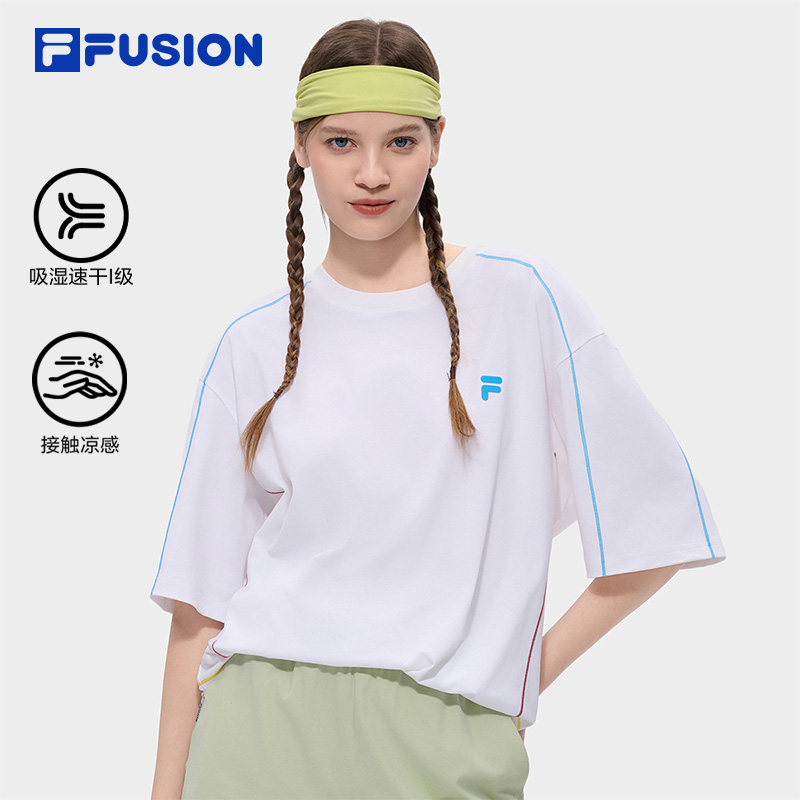FILA FUSION斐乐潮牌情侣速干短袖衫男2026夏季新款凉感运动T恤女