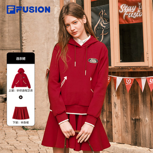 FUSION斐乐潮牌新年款 FILA 贵气新衣卫衣短裙 针织套装 马上起飞