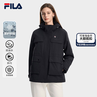 休闲连帽派克服保暖外套 时尚 FILA斐乐官方女士棉服2026春季 新款