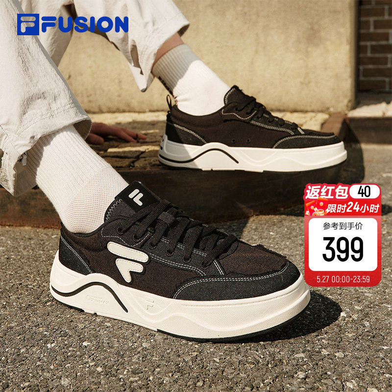 FILA FUSION 斐乐官方厚底帆布鞋轻便透气男鞋运动鞋女鞋