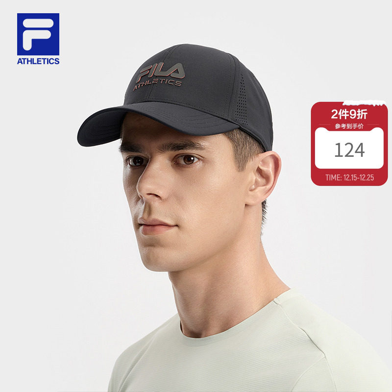 大满贯帽|FILA 斐乐情侣透气防晒轻量棒球帽健身运动帽鸭舌帽