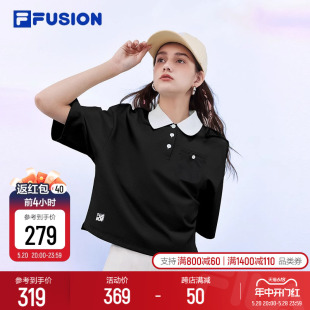 宽松潮流运动T恤 POLO衫 短款 2024夏季 FILA FUSION斐乐潮牌女子短袖