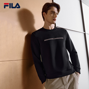 FILA 斐乐官方男子套头卫衣2026春新款时尚休闲红色针织长袖上衣