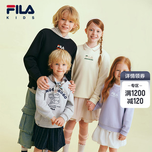 FILA KIDS斐乐童装儿童卫衣秋季款男女童大小童圆领宽松长袖上衣