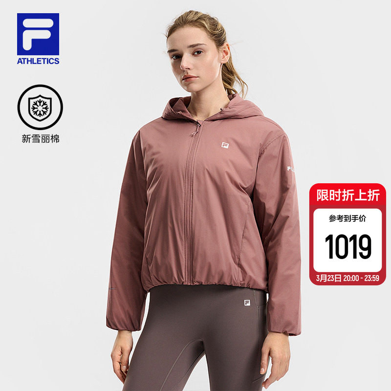 FILA斐乐官方女士棉服2026春新款健身运动宽松短款连帽保暖外套