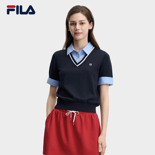FILA斐乐女子短袖编织衫