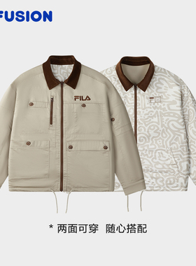FILA FUSION | Mr Doodle斐乐潮牌双面穿外套男2025冬季新款夹克