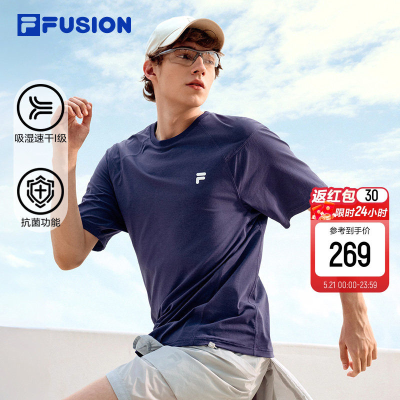 FILA FUSION斐乐潮牌速干衣短袖男女2026夏季新款抗菌