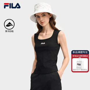 斐乐官方女辣妹背心秋季 时尚 FILA 新款 针织上衣 修身 瑜伽健身无袖