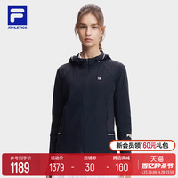 FILA 斐乐官方女士针织连帽外套2024夏季新款网球运动服简约上衣