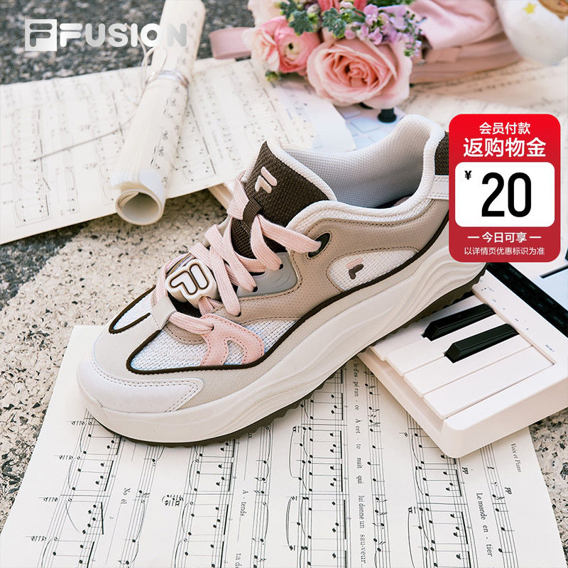 旋律鞋丨FILA FUSION 斐乐潮牌厚底板鞋女鞋2026新款运动鞋面包鞋