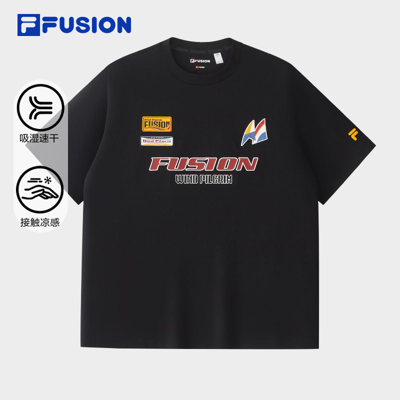 FILA FUSION斐乐潮牌男子针织短袖衫2026夏季新款吸湿