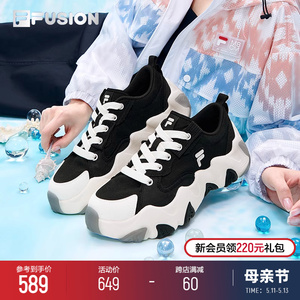 FILA FUSION斐乐官方海星鞋潮牌女鞋帆布鞋厚底增高休闲鞋运动鞋