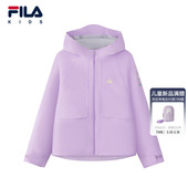 新款 女大童外套2026夏季 儿童运动梭织连帽上衣 KIDS斐乐童装 FILA