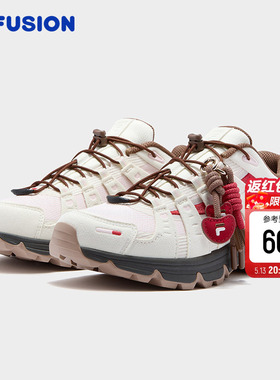 Como X丨情人节礼物 FILA FUSION斐乐休闲鞋女鞋新年款红色运动鞋