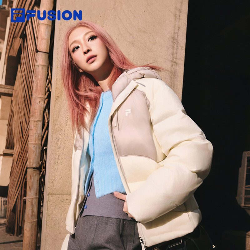 FILA FUSION斐乐潮牌鹅绒羽绒服女2025冬季新款宽松保暖连帽外套,运动服/休闲服装,运动羽绒服,淘宝优惠券,粉丝福利购,淘宝优惠卷