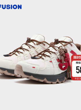 Como X丨情人节礼物 FILA FUSION斐乐休闲鞋女鞋新年款红色运动鞋