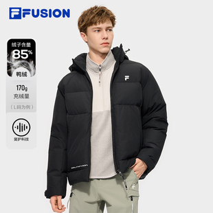 时尚 新款 休闲保暖连帽外套 FUSION斐乐潮牌羽绒服男2025冬季 FILA