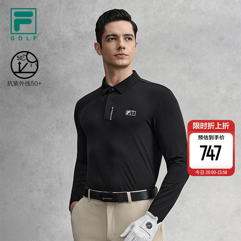 FILA 斐乐官方男子针织长袖POLO衫2026春新款高尔夫运动