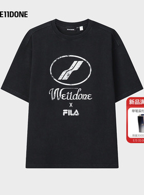 FILA x WE11DONE斐乐情侣针织短袖男2026夏新款时尚休闲百搭女T恤