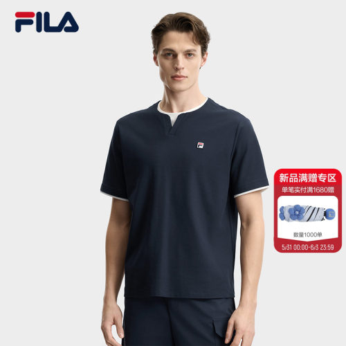 FILA斐乐男士针织短袖衫