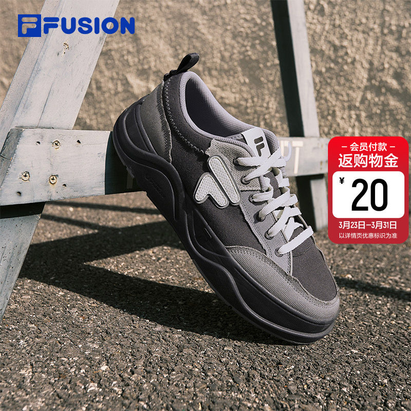 FILA FUSION 斐乐潮牌男鞋厚底帆布鞋2026夏季新款女