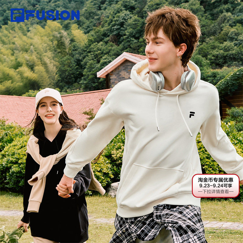 FILA FUSION斐乐潮牌休闲连帽卫衣26秋新款男女情侣款宽松百搭